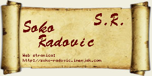 Soko Radović vizit kartica